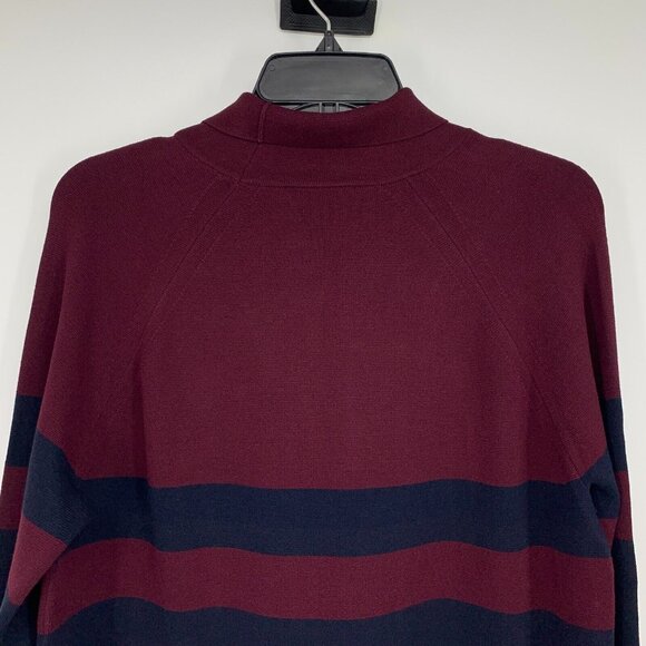 Ann Taylor Sweater Colorblock Stripe Mock Neck Pullover Long Sleeve - Picture 8 of 10
